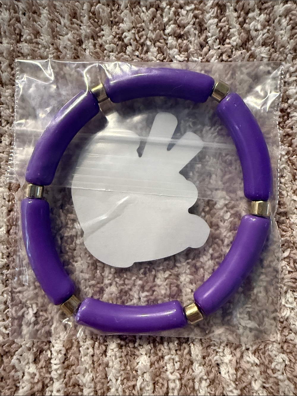 Purple Beaded Stretch Bracelet - Women Jewelry